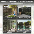 72in Metal Privacy Screen Outdoor Decorative Panel – Freestanding Rustproof - Image 6