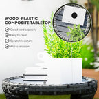 Outsunny 18" Outdoor Wicker Coffee Table, 2-Tier Patio Side Table - Image 7