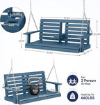 KINGYES Outdoor Hanging Porch Swing Set of 4, 2 Seat Patio Chair - Image 3