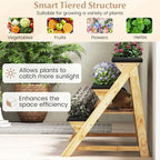 Giantex 3-Tier Vertical Raised Garden Bed, Wood Elevated Planter Box - Image 5