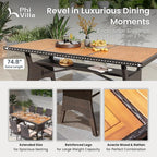 PHI VILLA Outdoor Dining Table for 6/8, Large Farmhouse Modern Furniture for - Image 8