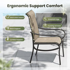 PHI VILLA 5 Piece Outdoor Dining Set, PVC Wooden-Like Square Table - Image 6