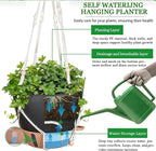 10 Inch Hanging Planters for Indoor Plants, 2 Pack Self Watering Hanging - Image 4