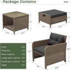 LHBcraft Balcony Furniture 5 Piece Wicker Patio Furniture Set, Outdoor - Image 7