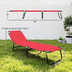 Outsunny Folding Chaise Lounge Pool Chairs, Outdoor Sun Tanning Chairs - Image 7