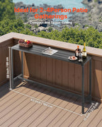 VEVOR Outdoor Bar Table, 63 x 15 in Patio Bar Table, Waterproof Top & Sturdy - Image 3