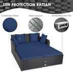 RELAX4LIFE Rattan Patio Outdoor Daybed, Wicker 2-Person Sunbed Loveseat - Image 4