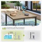 Sophia & William 42" Metal Patio Table, Steel Slatted Square Outdoor Dining - Image 6