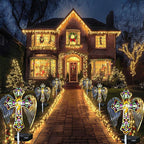 YJFWAL Solar Glass Cross Garden Stake Light, Cemetery Decorations - Image 5