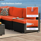 7 Piece Outdoor Patio Furniture Sets, Outdoor Wicker Conversatin Set w Glass - Image 3