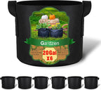 Gardzen 6-Pack 20 Gallon Grow Bags, Aeration Fabric Pots by Gardzen
