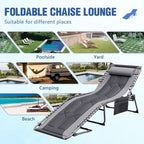 Devoko 4-Fold Padded Portable Folding Outdoor Chaise Lounge Heavy Duty - Image 9