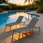 Kozyard 3-Pieces Patio Lounge Set, 2 Foldable Adjustable Lounge Chairs and Side by Kozyard