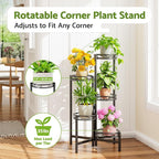 Metal Plant Stand Indoor Outdoor, 5 Tier 5 Potted Multiple Plant Shelf Stands - Image 2
