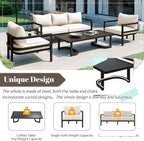 Merax 4 Piece Sectional Furniture Patio Sofa Multi-Person Outdoor Steel Sofa Set - Image 3