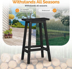 VINGLI Outdoor Bar Stools Set of 2, Solid Cedar Wood Barstools - Image 6