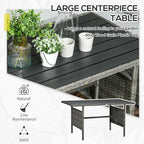 Outsunny 7 Piece Rattan Outdoor Patio Furniture Set, L-Shaped Sectional Sofa - Image 5