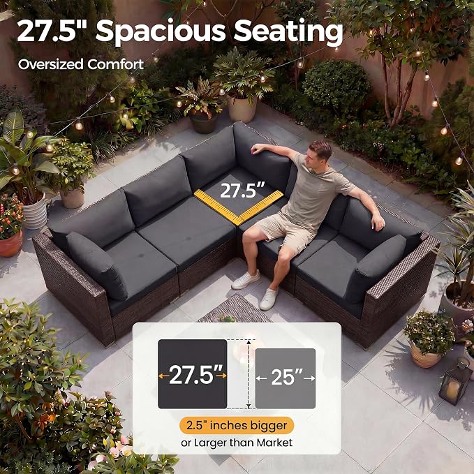 NICESOUL 7 Piece Outdoor Patio Furniture Set - Image 6