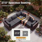 NICESOUL 9 Piece Extra Large Outdoor Patio Furniture Set - Image 6