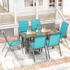 TLSUNNY 7 Pieces Patio Dining Set, Outdoor Table and Chairs W/1.69″ Umbrella - Image 7