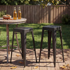 Shahoo 30 Inches Metal Bar Stools Counter Height Stackable Backless Stools - Image 9