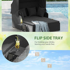 ORALNER Outdoor Daybed, 2-Person Wicker Patio Sofa - Image 5