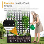 Metal Raised Garden Bed with Trellis, Freestanding Divider Fence with Drainage - Image 4