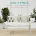 Best Choice Products Outdoor Bench 2-Person Metal Steel Benches Furniture - Image 6