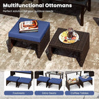 Tangkula 2 Pieces Patio PE Rattan Ottomans, Poolside and Yard - Image 4