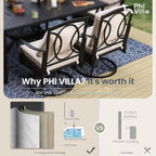 PHI VILLA 7-Piece Outdoor Dining Set, Heavy Duty Patio Table and Chairs Set - Image 9