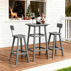 Bar Height Chairs Set of 2, HDPE Bar Height Outdoor Chairs, Weather Resistance - Image 7
