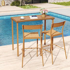 Tangkula Patio Bar Table, Heavy Duty Rectangle Metal Frame 48 Inches Outdoor - Image 4
