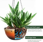 12 inch Hanging Planters for Indoor Outdoor Plants, 2 Pack Large Hanging Flower - Image 5