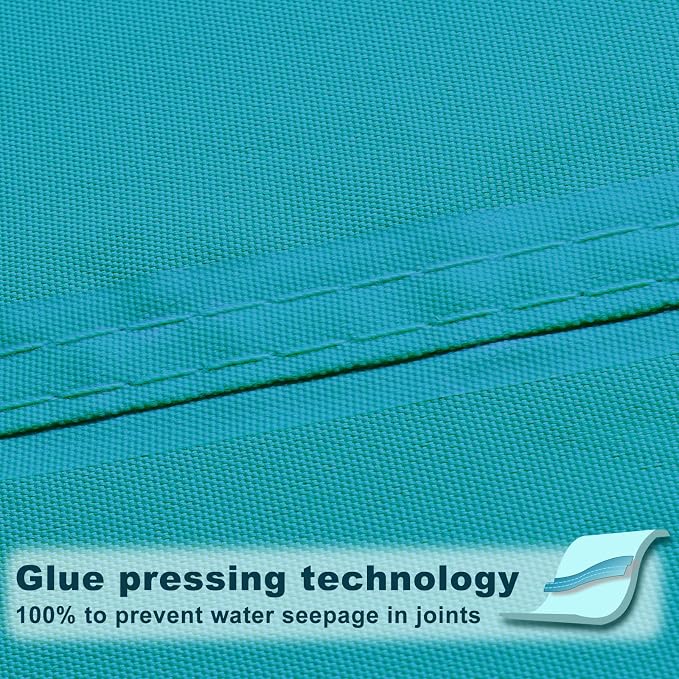 SUNNY GUARD Waterproof Sun Shade Sail 7'x7'x7' Turquoise Blue Triangle UV Block - Image 3
