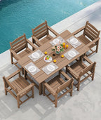 SERWALL 7-Piece Patio Outdoor Table & Chairs, HDPE Dining Set - Image 7