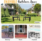 Outddor Patio Ottoman 2 Set All Weather Outdoor Foot Rest Patio Furniture - Image 6