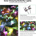 Solar Garden Butterfly Lights, 4 Pack 48 LED Solar Swaying Lights, 7 Color - Image 2