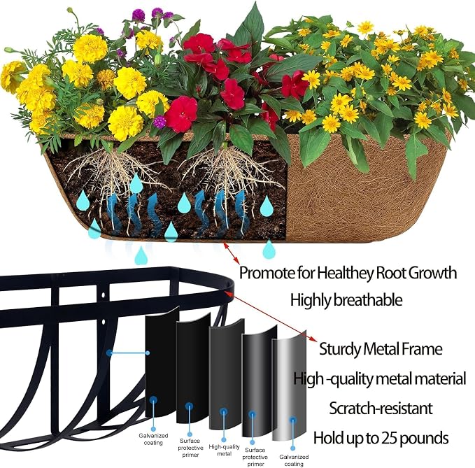 2 Pack 16" Railing Planter Window Box - Image 6