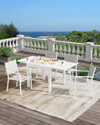 Expandable Patio Table for 4-6 Persons, Extentable Outdoor Dining Table Set - Image 5