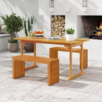 Tangkula Patio Acacia Wood Bench, 36” Outdoor All-Slat Wood Bench - Image 2
