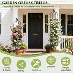 Garden Obelisk Trellis for Climbing Plants Outdoor, 6.2 FT Tomato Cage - Image 2