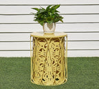 HFHOME Set of 3 Metal Outdoor Side Table, Nesting Round Coffee Table - Image 5