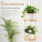 Hemp Rope Hanging Plant Shelf from Ceiling - Image 4