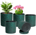 7/6.5/6/5/4 inch Plant Pots, 5 Pack Cylinder Flower Pots by Meowell
