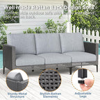 5 Pieces Outdoor Patio Conversation Set – Rattan L-Shaped Corner Sofa - Image 4