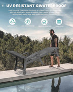 SERWALL Patio Chaise Lounge Chair Set of 6, 5 Positions Adjustable Poly Outdoor - Image 5