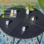 Sophia & William Outdoor Patio Dining Set 5 Pieces, 4 x Textilene Swivel Patio - Image 6