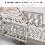PURPLE LEAF 4 Pieces Outdoor Chaise Lounge Set Rattan Wicker Lounger - Image 5