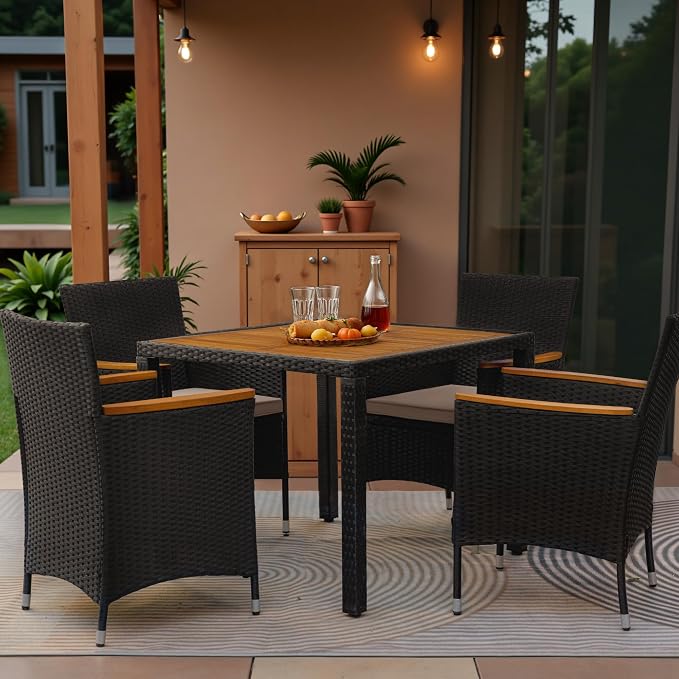 Greesum 5 Pieces Outdoor Patio Dining Set, Conversation Sets - Image 3