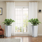 FENCY Set of 2 Tall Planters for Outdoor Plants, 24 Inch Large Tapered Pots - Image 6